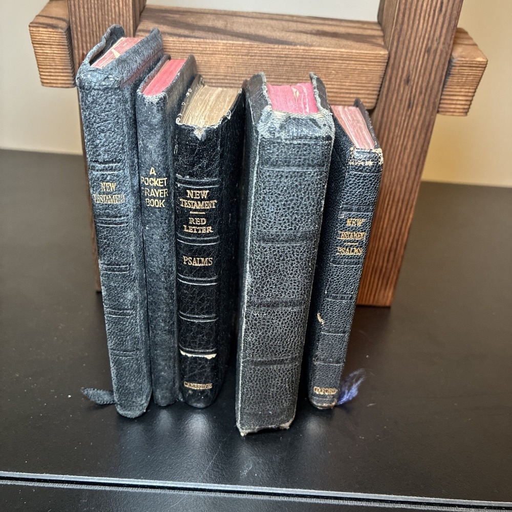 Lot of 4Vintage Holy Bible New Testament- 1 PrayerBk - staging - antique - Decor